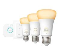 Philips Hue White ambiance Kit de démarrage : 3 ampoules connectées E27 (1100) + variateur