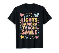 Light Camera Teach Smile Funny Back to School Teacher T-Shirt