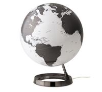Tecnodidattica - Mappemonde Light&Colour Metal Charcoal | lumineux, pivotant, avec cartographie Politique actualisée | Luminaire de design | Diamètre 30 cm | Textes en anglais