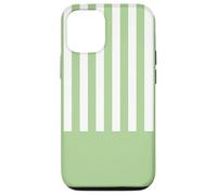 Light Green Stripes Color Block Vertical Lines Striped Coque pour iPhone 12/12 Pro
