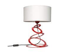 Light-Home Abajour Lampe de Chevet Chambre - Moderne Lampe De Table pour Chambre et Salon Élégante Lampe à Poser E27-45x30 cm - Rouge et Blanc