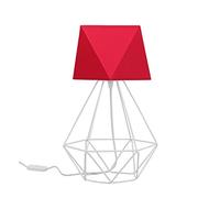 Light-Home Abajour Lampe de Chevet Chambre - Moderne Lampe De Table pour Chambre et Salon Élégante Lampe à Poser E27-40x23,5 cm - Blanc et Rouge - Diamant