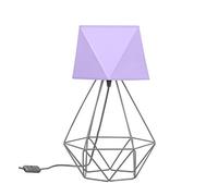 Light-Home Abajour Lampe de Chevet Chambre - Moderne Lampe De Table pour Chambre et Salon Élégante Lampe à Poser E27-40x23,5 cm - Gris et Violet - Diamant