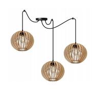 Light-Home Abat Jour Suspension Luminaire Lustre Araignée - Moderne Abat Jour Plafond pour Chambre Salon et Cuisine - en Metal et Bois - À 3 Lumières - E27 - Original