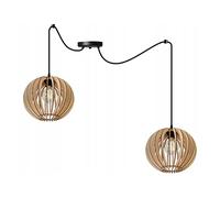 Light-Home Abat Jour Suspension Luminaire Lustre Araignée - Moderne Abat Jour Plafond pour Chambre Salon et Cuisine - en Metal et Bois - À 2 Lumières - E27 - Original