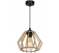 Light-Home Abat Jour Suspension Luminaire Lustre Industriel Timber - Moderne Abat Jour Plafond pour Chambre Salon et Cuisine - en Metal et Bois - À 1 Lumières - Caractère unique
