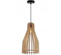 Light-Home Abat Jour Suspension Luminaire Lustre Industriel Timber - Moderne Abat Jour Plafond pour Chambre Salon et Cuisine - en Metal et Bois - À 1 Lumières - Forme unique