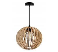 Light-Home Abat Jour Suspension Luminaire Lustre Industriel Timber - Moderne Abat Jour Plafond pour Chambre Salon et Cuisine - en Metal et Bois - À 1 Lumières - Rustique