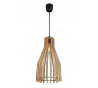 Light-Home Abat Jour Suspension Luminaire Lustre Industriel Timber - Moderne Abat Jour Plafond pour Chambre Salon et Cuisine - en Metal et Bois - À 1 Lumières - Forme convexe unique