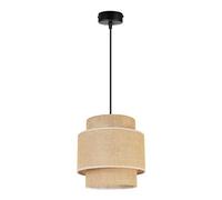 Light-Home Boho Abat Jour Suspension Luminaire Lustre - Moderne Abat Jour Plafond pour Chambre Salon et Cuisine - Métal et Tissu - E27 - À 1 Lumières - Noir Base et Jute