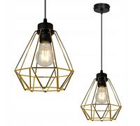 Light-Home Corral Abat Jour Suspension Luminaire Lustre - Moderne Abat Jour Plafond pour Chambre Salon et Cuisine - Métal - E27-1 Lumières - Noir et Or