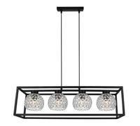 Light-Home Crystal Cage Abat Jour Suspension Luminaire Lustre - Moderne - Metal et Verre - À 4 Lumières - Chrome