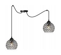 Light-Home Crystal Spider Abat Jour Suspension Luminaire Lustre Araignée - Moderne - Metal et Verre - À 2 Lumières - Noir