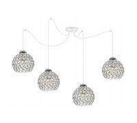 Light-Home Crystal Spider Abat Jour Suspension Luminaire Lustre Araignée - Moderne - Metal et Verre - À 4 Lumières - Chrome