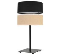 Light-Home Juta Abajour Lampe de Chevet Chambre - Moderne Lampe De Table pour Chambre et Salon Élégante Lampe à Poser E27-1-Lumières GIA - Noir Base et Jute et Noir