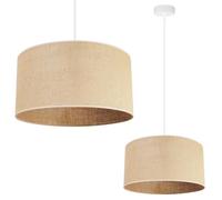 Light-Home Juta Abat Jour Suspension Luminaire Lustre - E27 - Classique 1-Lumières 35 cm - Blanc Base et Jute