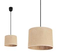 Light-Home Juta Abat Jour Suspension Luminaire Lustre - E27 - Classique P 1-Lumières 20 cm - Noir Base et Jute