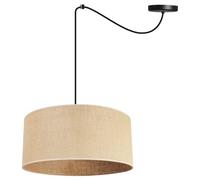 Light-Home Juta Abat Jour Suspension Luminaire Lustre - Moderne Abat Jour Plafond Araignée - Métal et Tissu - E27-1-Lumières 40 cm - Noir Base et Jute