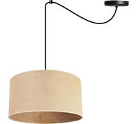 Light-Home Juta Abat Jour Suspension Luminaire Lustre - Moderne Abat Jour Plafond Araignée - Métal Et Tissu - E27-1-Lumières 35 Cm - Noir Base Et Jute