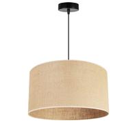 Light-Home Juta Abat Jour Suspension Luminaire Lustre - Moderne Abat Jour Plafond - Métal et Tissu - E27-1-Lumières 40 cm/23 cm - Noir Base et Jute