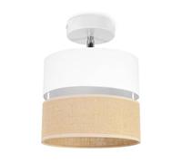 Light-Home Juta Suspension Luminaire Lustre Industriel - Moderne Lustre pour Chambre Salon et Cuisine - 1-Lumières 20 cm - Blanc Base et Jute et Blanc