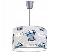 Light-Home - KOALE - Abat Jour Suspension Luminaire Lustre - Moderne Abat Jour Plafond - Métal et Tissu - E27-1-Lumières 35 cm - Gris Koala