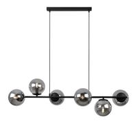 Light-Home Lampe suspendue noire - 6 abat-jour en verre - Style glamour - Métal et verre - E14 - Éclairage pour salon, cuisine, salle à manger - Fabrication polonaise