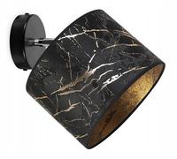 Light-Home Luminaires Intérieur - Plafonnier Salon Milan Collecte - Moderne Lustre pour Chambre, Salon, Cuisine - Applique 1-Lumières en Métal et en Tissu - Diamètre 20cm - Noir Or