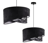 Light-Home Milan Abat Jour Suspension Luminaire Lustre Industriel - Moderne Abat Jour Plafond pour Chambre Salon et Cuisine - Noir et Motif Argenté