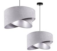 Light-Home Milan Abat Jour Suspension Luminaire Lustre Industriel - Moderne Abat Jour Plafond pour Chambre Salon et Cuisine - Gris clair et Argent