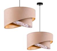 Light-Home Milan Abat Jour Suspension Luminaire Lustre Industriel - Moderne Abat Jour Plafond pour Chambre Salon et Cuisine - Beige et Fleurs