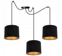 Light-Home Milan Spider Abat Jour Suspension Luminaire Lustre Araignée - Moderne Abat Jour Plafond - Matériel - À 3 Lumières - Noir et Or