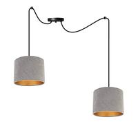 Light-Home Milan Spider Abat Jour Suspension Luminaire Lustre Araignée - Moderne Abat Jour Plafond - Matériel - À 2 Lumières - Gris et Or