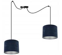 Light-Home Milan Spider Abat Jour Suspension Luminaire Lustre Araignée - Moderne Abat Jour Plafond - Matériel- À 2 Lumières - Bleu marine et Argent