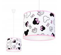 Light-Home - MINNIE - Abat Jour Suspension Luminaire Lustre - Moderne Abat Jour Plafond - Métal et Tissu - E27-1-Lumières 20 cm - Blanc et Rose