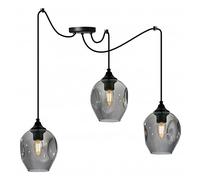 Light-Home Prage Spider Abat Jour Suspension Luminaire Lustre Araignée - Moderne Abat Jour Plafond - Verre - À 3 Lumières - Rose et Argent - Graphite