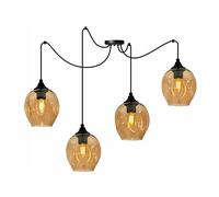 Light-Home Prage Spider Abat Jour Suspension Luminaire Lustre Araignée - Moderne Abat Jour Plafond - Verre - À 4 Lumières - Miel