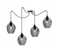 Light-Home Prage Spider Abat Jour Suspension Luminaire Lustre Araignée - Moderne Abat Jour Plafond - Verre - À 4 Lumières - Graphite