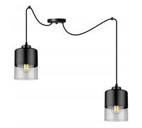 Light-Home Rome Spider Abat Jour Suspension Luminaire Lustre Araignée - Moderne Abat Jour Plafond pour Chambre Salon et Cuisine - en Metal et Verre - À 2 Lumières