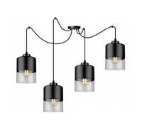 Light-Home Rome Spider Abat Jour Suspension Luminaire Lustre Araignée - Moderne Abat Jour Plafond pour Chambre Salon et Cuisine - en Metal et Verre - À 4 Lumières