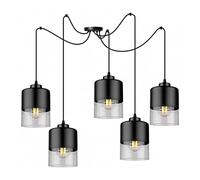 Light-Home Rome Spider Abat Jour Suspension Luminaire Lustre Araignée - Moderne Abat Jour Plafond pour Chambre Salon et Cuisine - en Metal et Verre - À 5 Lumières