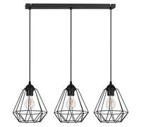Light-Home Shade Pendant Industrial Chandelier Corral - Lustre moderne pour la chambre à coucher, le salon et la cuisine - Métal - Noir - À 3 Lumières