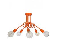 Light-Home Suspension Luminaire Lustre Industriel Edison 5 - Moderne Lustre pour Chambre Salon et Cuisine - en Metal - Orange