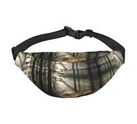 Light in the Forest Grand sac banane tendance pour voyage, décontracté, convient pour le sport, la course à pied, le cyclisme, les voyages, la pêche