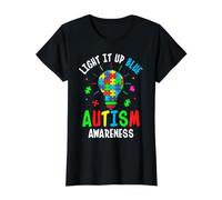 Light It Up Puzzle de Sensibilisation à l'Autisme Bleu T-Shirt Graphique avec Valeur