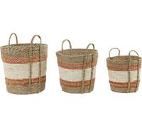 Light & Living - Corbeille GAMEIRO - Ø40x40cm - Marron - Set de 3 pièces