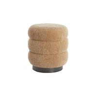 Light & Living Jobbi Pouf rond en textile pour salon et chambre d'enfant Marron Ø 40 cm
