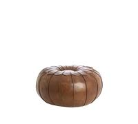 Light & Living Pouf Calima - Marron clair - Ø58x32cm - Rond - Cuir - Tabouret - Coussin d'assise - Repose-Pieds