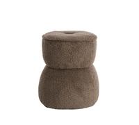 Light & Living Pouf Leyla - Marron - Ø40cm - Rond - Textile - Tabouret - Coussin d'assise - Repose-Pieds