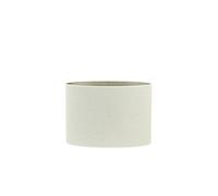 Light & Living Saverna Abat-jour ovale, 38 x 17,5, hauteur 28 cm, pour douille E27, opaque blanc d'oeuf, avec revêtement intérieur taupe, pour lampe de table et lampadaire